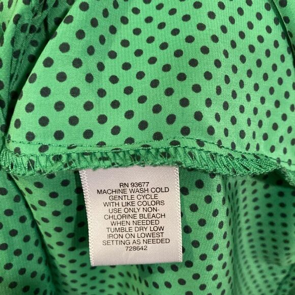 Liz Claiborne Green and Black Polka Dot Button Down Shirt - Picture 9 of 11